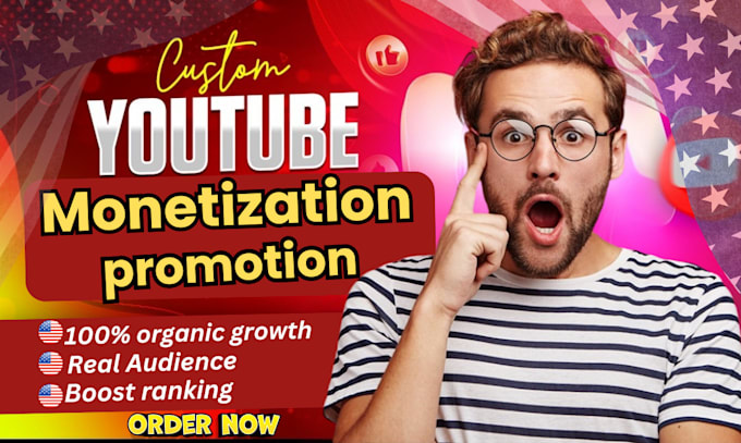 Gig Preview - Do organic youtube channel video promotion and complete channel monetization