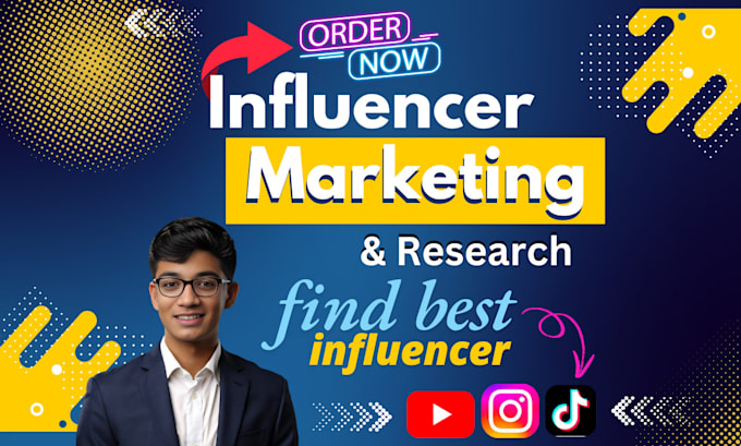 Gig Preview - Find best instagram influencer and yt, tiktok influencer marketing and research