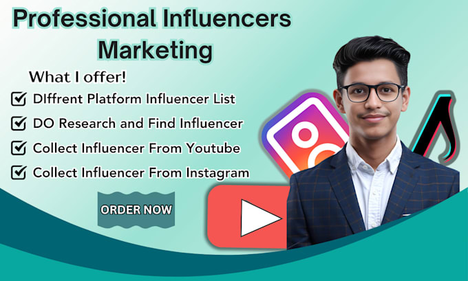 Gig Preview - Collect influencer lists from instagram and other platforms