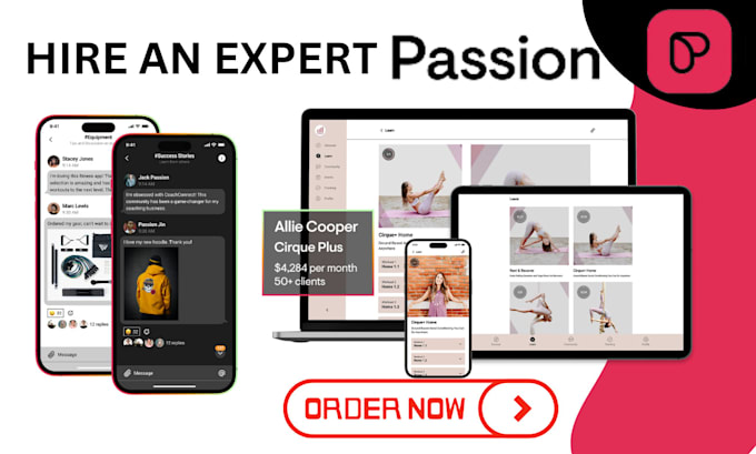 Gig Preview - Create custom passion io mobile apps, passion io website for coaches, creators