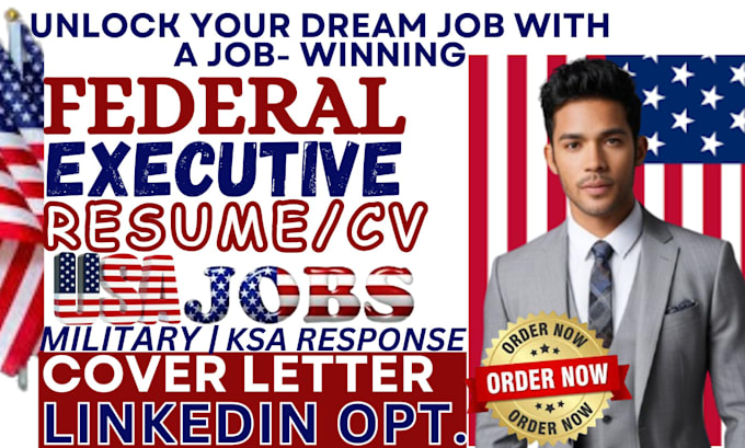 Gig Preview - Write ats federal, USA jobs , executive and military resume