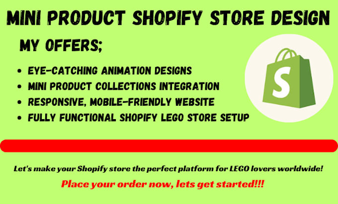 Gig Preview - Create shopify lego store, wordpress website, shopify product collections store