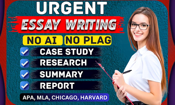 Gig Preview - Do essay writing, research and summary, case study analysis, report paper, apa