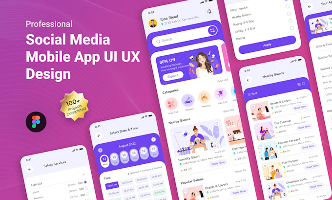 Gig Preview - Do mobile app UI UX design, app UI design and app UI UX design