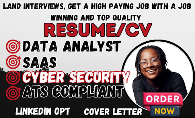 Gig Preview - Write cybersecurity, data analytics, saas,business analysis, data science resume