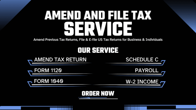 Gig Preview - Amend previous tax return, file and efile us tax return for business, individual