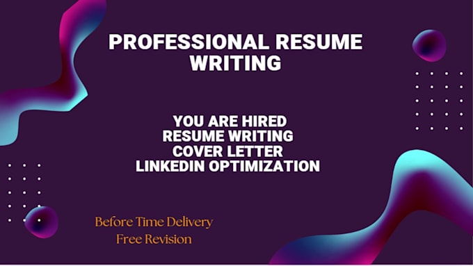 Gig Preview - Write you the professional resume, cv and cover letter