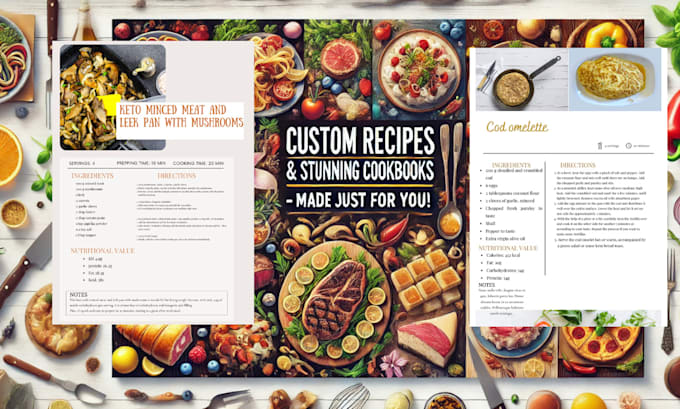 Gig Preview - Do recipes cookbook design recipe book cookbook formatting kdp cookbook writer