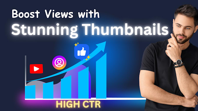 Gig Preview - Create catchy youtube thumbnails to boost your CTR and engagement