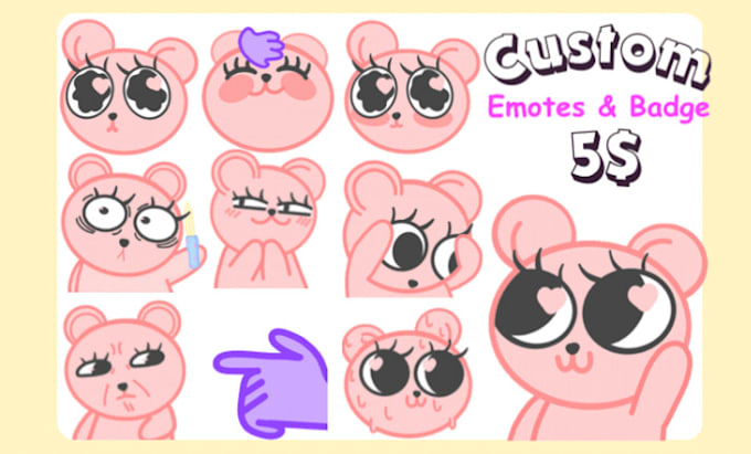 Gig Preview - Make cute emotes and badges in bulk for you