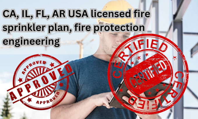 Gig Preview - Do ca, il, fl, ar usa licensed fire sprinkler plan, fire protection engineering