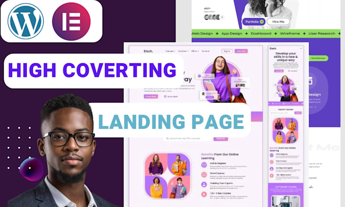 Gig Preview - Create responsive wordpress landing page, elementor landing page