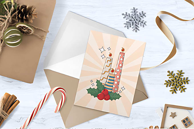 Gig Preview - Do christmas card design, greetings or invitation card, holiday themed logo