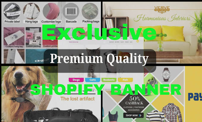 Gig Preview - Design shopify store banner, website banner slide show banner and product image