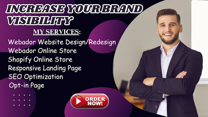 Gig Preview - Design or redesign webador website, webador store, shopify website or store