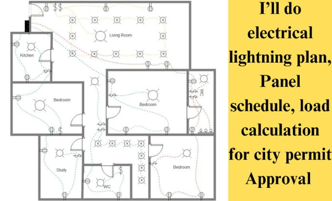 Bestseller - do electrical lightning plan, panel schedule, load calculation for city permit