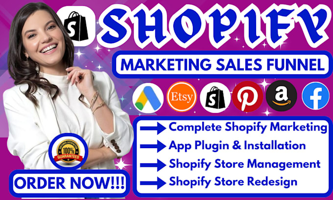 Gig Preview - Do complete shopify marketing to boost shopify sales, shopify store promotion