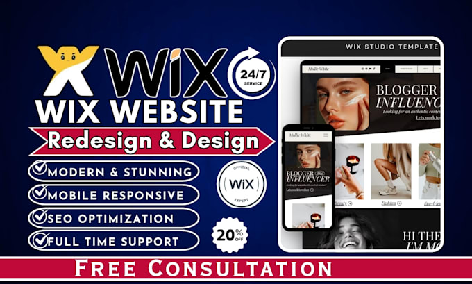 Gig Preview - Wix website design wix website redesign wix website develop wix website