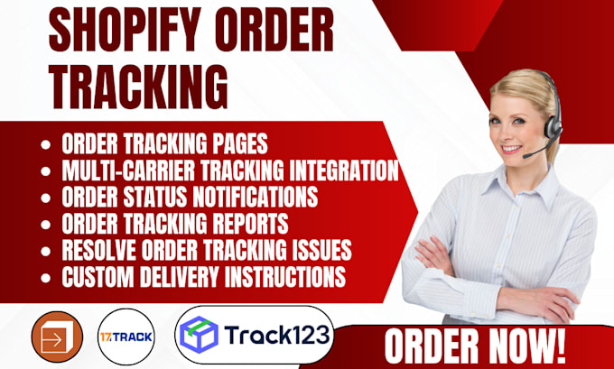 Gig Preview - Setup shopify order tracking tracktor track123 17track aftership parcel panel