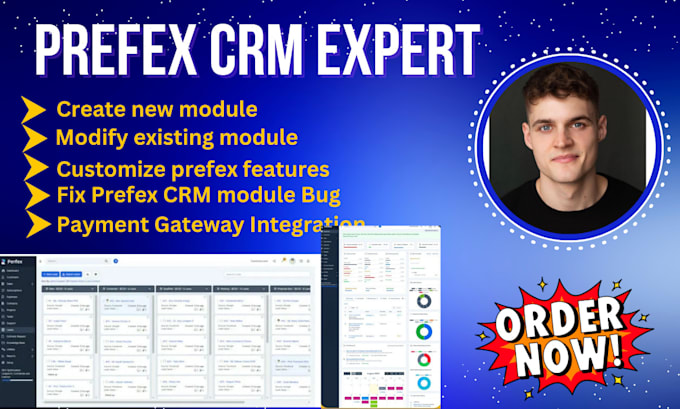 Gig Preview - Setup custom prefex crm saas modules install fix prefex crm bug payment gateway