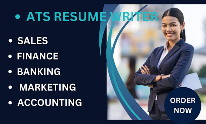 Gig Preview - Write ats optimized resume writing for finance, sales, banking and cover letter