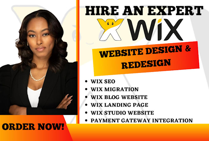 Gig Preview - Build wix website design wix website redesign wix website design wix studio seo