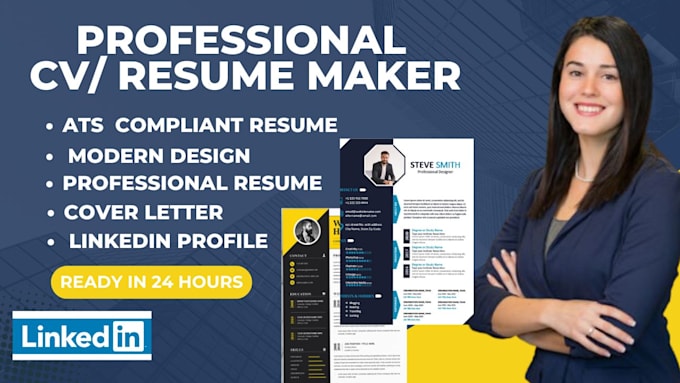 Gig Preview - Be your professional CV maker, design and review you resume