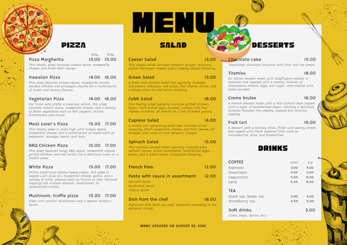 Gig Preview - Do professional food menu design