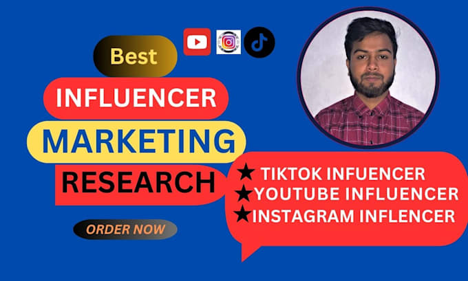 Gig Preview - Do best influencer research for  instagram,youtube,tiktok and email lists