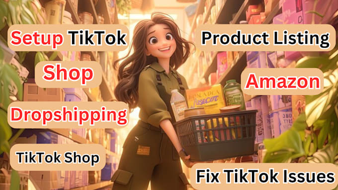 Gig Preview - Setup tiktok shop dropshipping amazon product listing shopify listing