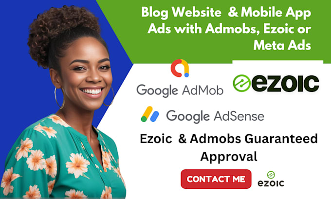 Gig Preview - Setup ezoic admobs adsense ads applovin appodeal approval for website mobile app