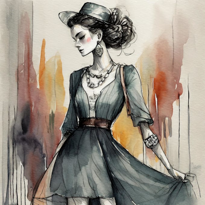 Gig Preview - Do hand drawn sketch of fashion illustration apparel and create character design