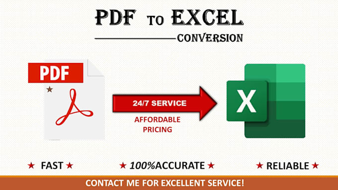 Gig Preview - Convert PDF to excel with precision