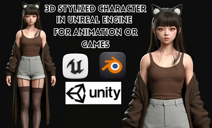 Gig Preview - 3d stylized character modeling 3d cartoon character animation and printing