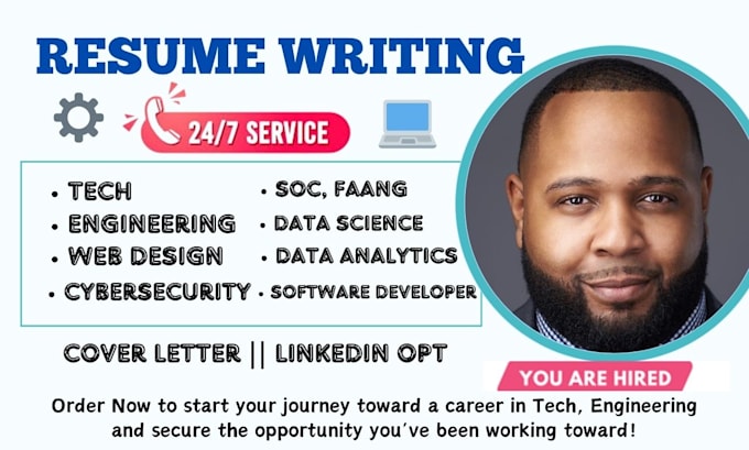 Gig Preview - Write IT, tech, web design, faang, saas, data science, software developer resume