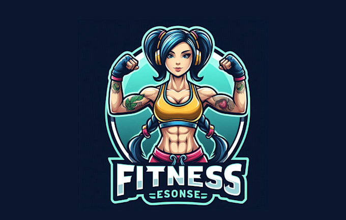 Gig Preview - Do unique fitness girl mascot logo with new concepts