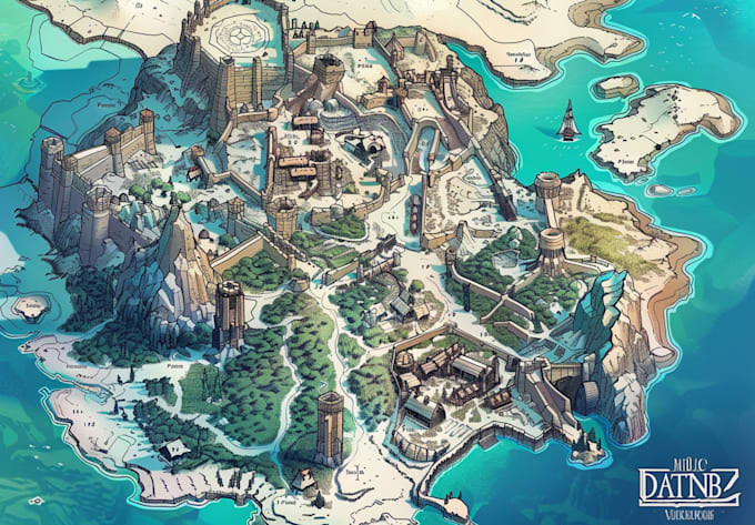 Gig Preview - Draw a professional fantasy map for your rpg game,book etc