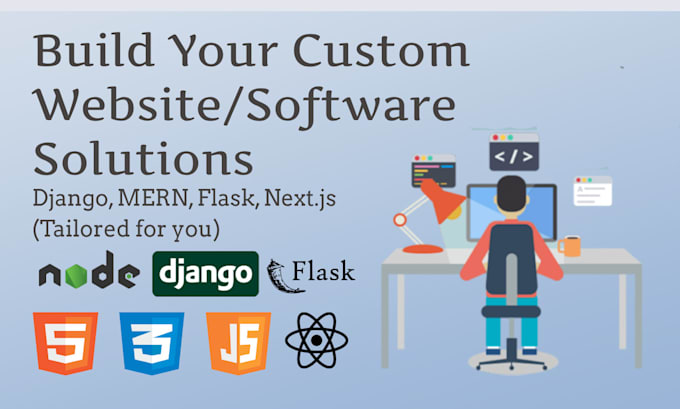 Gig Preview - Build your custom website using django mern and more