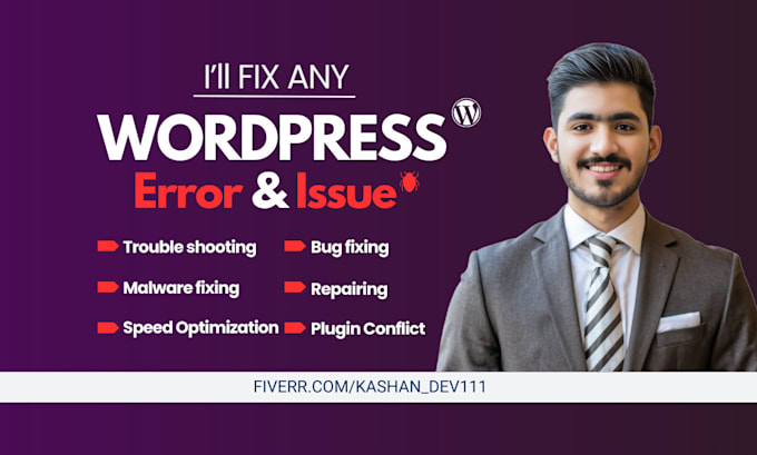 Gig Preview - Fix wordpress troubleshoot issues, bugs, errors and speed optimization