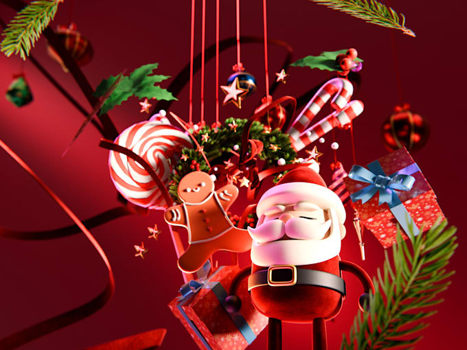 Gig Preview - Do 3d christmas animation video 3d animation christmas card