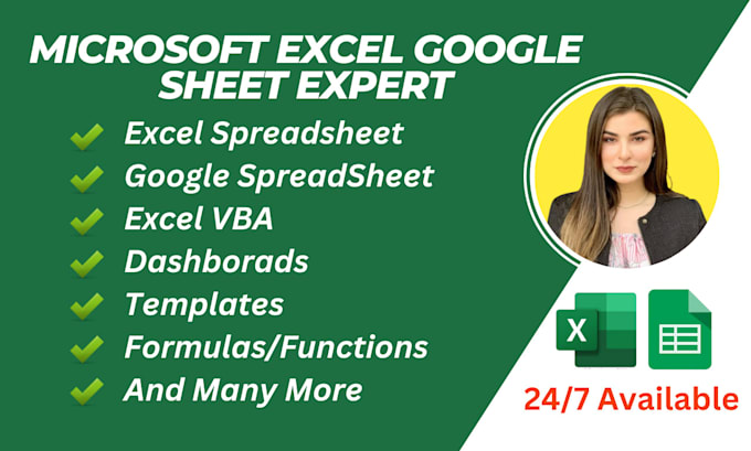 Gig Preview - Create, automate excel spreadsheets, google sheets and template