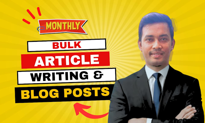 Gig Preview - Write SEO bulk articles and blog posts monthly