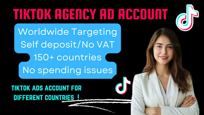 Gig Preview - Create tiktok agency ad account, tik tok ads manager