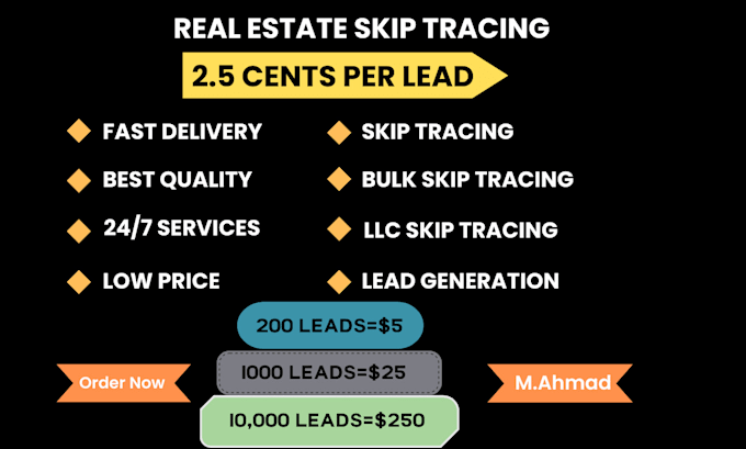 Gig Preview - Do real estate skip tracing and llc skip tracing in bulk