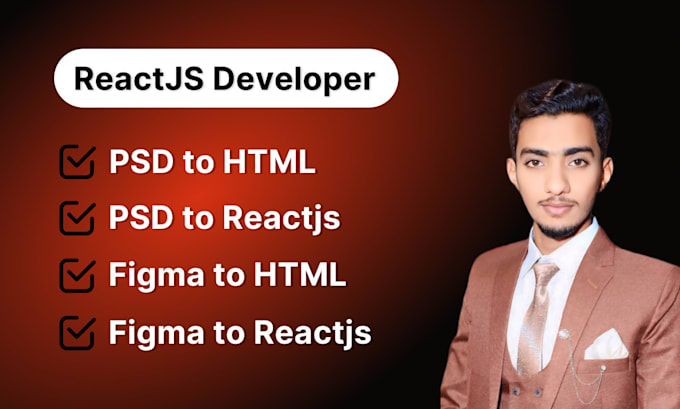 Gig Preview - Convert figma to react js, figma to html, figma to nextjs, psd xd to HTML