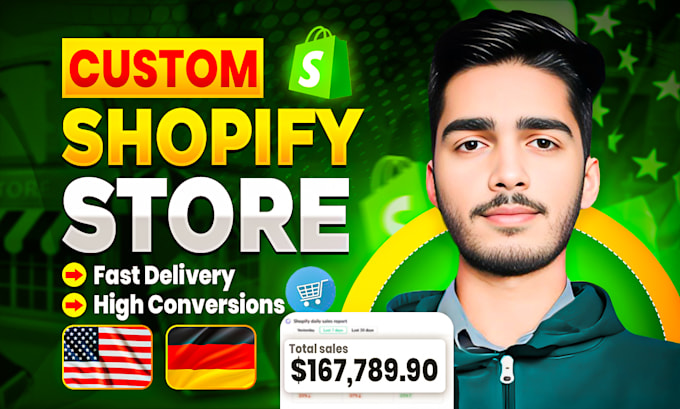 Gig Preview - Build an automated shopify dropshipping store, shopify website