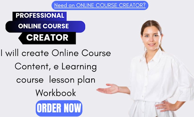 Gig Preview - Create online course content e learning course  lesson plan workbook