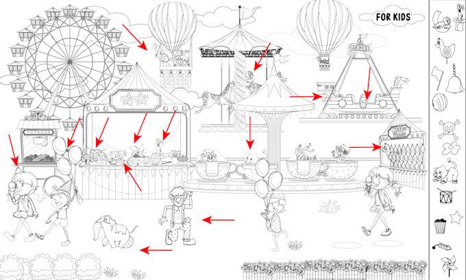 Gig Preview - Draw hidden objects picture from your specifications for kids and adults