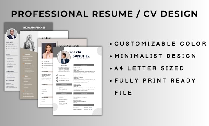 Gig Preview - Write professional resume template, cover letter resume design, linkedin profile