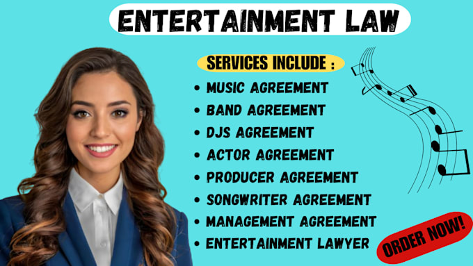 Gig Preview - Do legal music and entertainment law artist contracts, agreements and consulting